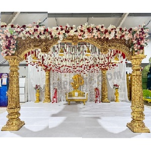ตกแต่งงานแต่งงานแบบใหม่สไตล์อินเดียใต้ แมนดาปัม งานแต่งงานแบบดั้งเดิมของชาวมาราธี วิดี แมนดาป งานแต่งงานแบบมหาราษฐ์ราน ตกแต่งงานแต่งงานด้วยดอกบัว แมนดาป - Product Image 1