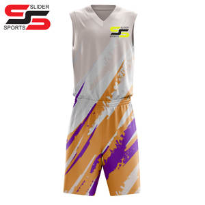 Maillots de basket-ball personnalisés OEM à double broderie et double face, uniformes 100 % polyester, impression numérique, séchage rapide, grandes tailles, été - Product Image 3