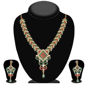 Kriaa Fine Jewelry Sets Blue and <b>Pink</b> Stone <b>Necklace</b> 2103002 - Product Image 1