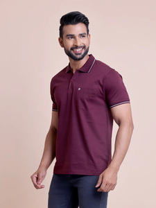 เสื้อยืดผ้าฝ้ายเมอร์เซริสสำหรับคอโปโลแขนครึ่งท่อนใส่สบายสไตล์คลาสสิกมีสไตล์ใส่สบายเนื้อผ้าฝ้าย100% เข้ารูปสีพื้น - Product Image 4