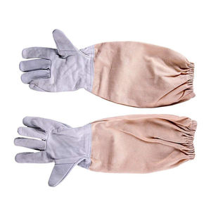 2025 Logo personnalisé de haute qualité en cuir de grain de chèvre gants d'apiculture avec longue manchette en maille main protection anti-piqûre poignées - Product Image 6