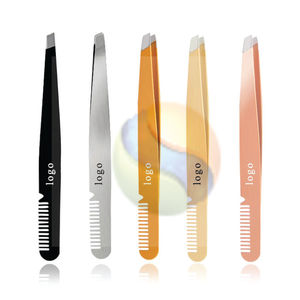 Peigne à sourcils en acier inoxydable durable pour le maquillage, l'entretien, peigne professionnel pour tailler les sourcils avec pince intégrée - Product Image 1