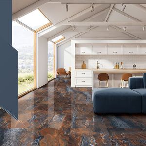 กระเบื้องอินเดียที่ดีที่สุดมีความเงางามสูงกระเบื้อง pgvt สีน้ำตาล60x120cm สำหรับการตกแต่งภายในที่ทันสมัยฉนวนกันความร้อนสำหรับผนังภายใน - Product Image 2