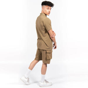 Ensemble Polo et Short Cargo pour Homme en Coton Confortable pour l'Été, Style Urbain, Respirant, Séchage Rapide, Logo Personnalisé, Vente en Gros - Product Image 6