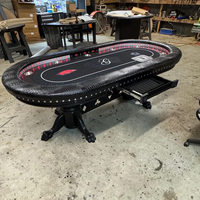 Table de poker personnalisée de luxe Boîtes de dépôt de haute qualité Porte-gobelet Table de poker de casino à 10 joueurs pour jeu d'argent