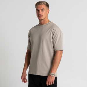 Gran oferta, camiseta de gran tamaño para hombre en blanco, camiseta de manga corta Heavybeige para hombre, Camiseta de algodón 100%, Camiseta de algodón puro - Product Image 1