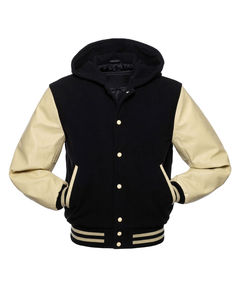 แจ็กเก็ตผู้หญิงแบบลำลองมีตัวอักษรหนังแท้ระบายอากาศได้แขนปกติประดับไข่มุก - Product Image 1