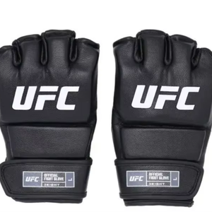 ถุงมือหนังสีดำสำหรับนักมวย MMA แบบมวยไทยถุงมือหนังมีแผ่นรองถุงมือ - Product Image 2