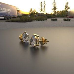 Avarta Jewellery 14K y 18K Gold 1,25 Carat Pear Lab Grown Diamond Solitaire Stud Pendientes - Product Image 2