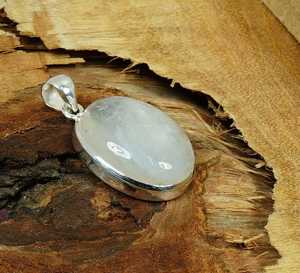 Blanc arc-en-ciel pierre de lune 925 en argent Sterling fait à la main Vintage Designer pendentif bijoux fins pour femmes et breloques - Product Image 3