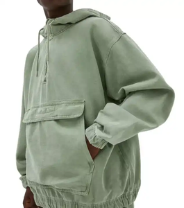 baggy pants sweatsuits Streetwear Boxy Fit Washed Hoodie Unisex Heavy <b>Weight</b> <b>Stand</b> Collar Pullover Half Zip Sweatshirt 2026 - Product Image 1