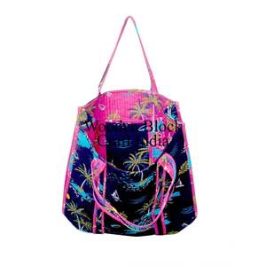 Bolsos Tote Grandes de Algodón Acolchado, Bolsos de Compras de Algodón Personalizados, Bolsos de Mano de Viaje para Mujer, Bolso de Hombro Reversible con Estampado Floral - Product Image 3