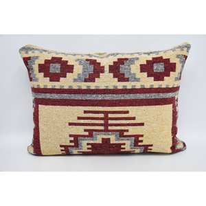 Oreiller décoratif de Style traditionnel 20x28 pouces géométrique Beige laine tissé Technique Floral Vintage Portable pour un usage domestique - Product Image 5