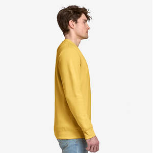Yellow Crewneck with Embroidered Logo Large Sweatshirt Unisex Adult Crew Neck Sweatshirt Sun Yellow - Product Image 2