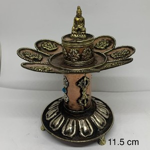 Fleur de Lotus Brûleur d'encens en cuivre Produit d'artisanat en métal - Product Image 2