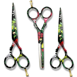 Ensemble de ciseaux de coupe de cheveux professionnels lames en acier inoxydable Salon de coiffure à domicile Kit de peigne avec étui - Product Image 2