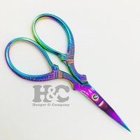 Ciseaux personnalisés Ciseaux de beauté en acier inoxydable pour le soin des ongles Lames droites et incurvées Ciseaux à logo à pointe pointue Pochette en PVC