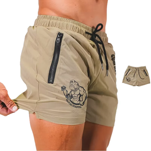 Shorts de sport pour hommes en polyester avec poche zippée, séchage rapide, pour la gym, la course et l'entraînement, légers, vêtements de sport OEM ODM - Product Image 1