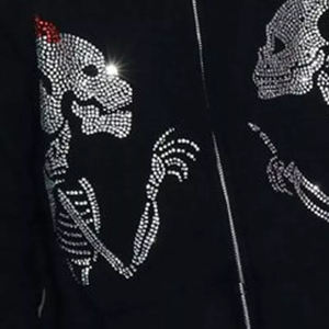 Top Trending Custom Made <b>Black</b> Men <b>Zipper</b> <b>Hoodies</b> With Rhinestones Design On Front Men Rhinestones <b>Hoodies</b> For Sale - Product Image 6