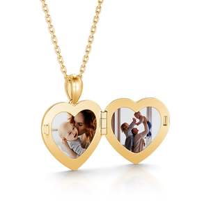 Jeulia Personalized Photo <b>Locket</b> Necklace Sterling Silver Star <b>Heart</b> Design with Birthstone - Product Image 2