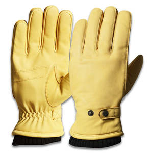 Gants en cuir d'agneau véritable pour homme, chauds et élégants, parfaits pour la conduite et la tenue habillée en hiver - Product Image 1