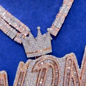 Colgantes y abalorios de joyería fina Unisex, colgante de joyería de rapero con diamantes personalizados de Plata de Ley 925 blanca - Product Image 5