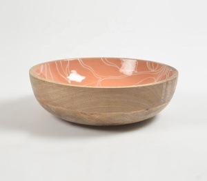 ชามไม้ลูกพีชเคลือบแบบพรีเมียมทำด้วยมือแบบแฮนด์เมด - Product Image 1