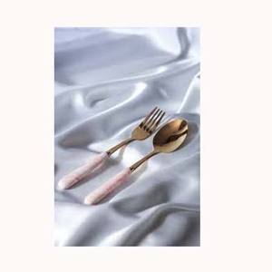 Ensemble de couverts en acier inoxydable Royal Design plaqué or avec poignée en os rose ensembles de couverts durables mariages prix compétitif - Product Image 1