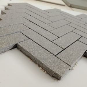 Tile Royale 23X73mm Graphite Chevrons Porcelaine Mosaïque Extérieur pour Salle À Manger murs Hôtels Restaurants Toilettes murs - Product Image 2