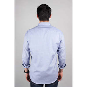 Chemise décontractée à carreaux XAVIER pour homme Unze London, coupe ajustée, taille XL, 100 % popeline, teinte unie, style professionnel - Product Image 5