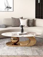 Table basse moderne de luxe classique avec plateau en marbre et métal doré personnalisable pour la maison, salon, meubles