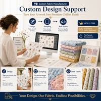Tissu en Chiffon Floral Personnalisable à Motif Abeille, Vente Chaude, en Polyester Doux, pour Écharpes, Chemises, Foulards – Usine OEM/ODM