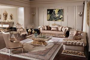 Juego de sofá de madera de teca tallada a mano de lujo para sala de estar clásica Simple moderno personalizable Villa de alta calidad/muebles para el hogar de 8 plazas - Product Image 5