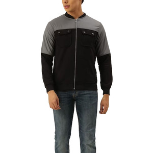 Men's Casual High Street Style <b>Canvas</b> Stand Collar Winter Bomber <b>Jacket</b> with Full Sleeves - Product Image 4