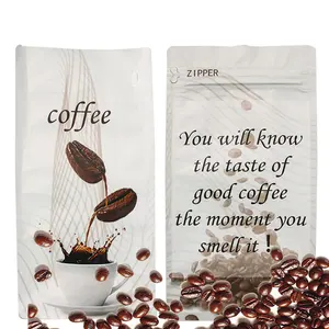 Custom Print Eco Friendly Recyclable Packaging Side Gusset Flat Bottom 250g 12oz 1lb Stand Up Pouch Valve Zipper Coffee Bag