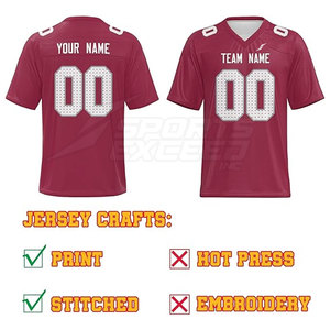 Maillot de football américain personnalisé en gros, respirant, à manches courtes, de haute qualité, séchage rapide, 100% polyester - Product Image 2
