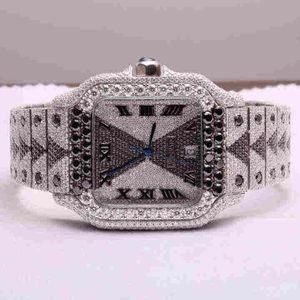 Reloj de Diamantes Moissanite Totalmente Cubierto de Diamantes, Dos Tonos, para Hombre, Mejor Calidad, Precio al por Mayor - Product Image 1
