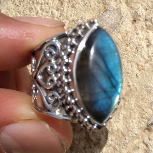 <b>925</b> Sterling <b>Silver</b> Labradorite <b>Ring</b> Marquise Labradorite Gemstone <b>Ring</b> Women Gift Anniversary Birthstone <b>Silver</b> Jewelry - Product Image 6