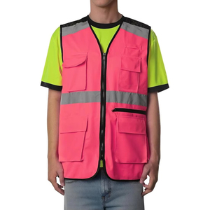 Chaleco de construcción de verano, chaqueta de lona de tira reflectante de alta visibilidad, ropa exterior para seguridad, patrón sólido, precio al por mayor - Product Image 1