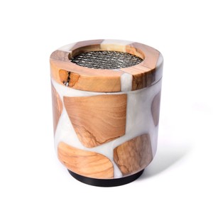 White And Brown Epoxy Wooden Bakhoor Burner <b>Eid</b> Special Handmade Bakhoor Incense Trending Epoxy and Wooden Round Bakhoor <b>Gift</b> - Product Image 1