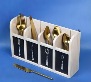 Best Quality Wooden Hanging Cutlery Holder With Four Compartment For Sale In Best Price - Product Image 5