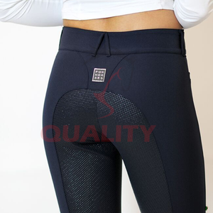 Pantalones de equitación elegantes con asiento completo, tejido elástico ligero, agarre reforzado y cintura segura para competición a precio económico. - Product Image 5