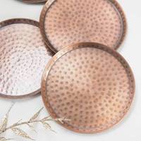 Lot de 4 sous-verres en métal hexagone plaqué or Vaisselle de bar polyvalente Décoration de table élégante Fabriquée en Inde