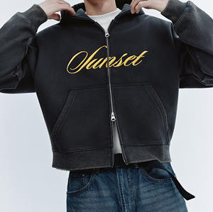 เสื้อฮู้ดซิปผ้าฟลีซผสมสแปนเด็กซ์/โพลีเอสเตอร์ น้ำหนักมาก ไซส์ใหญ่ ลายเรียบ ทอแบบถัก มีซับใน กันน้ำ สำหรับฤดูหนาว เป็นมิตรกับสิ่งแวดล้อม - Product Image 2