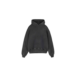 Sudadera con capucha de invierno ecológica 100% algodón 280 con diamantes de imitación negros informales para mujer con estampado personalizado frontal Sudadera con capucha - Product Image 4