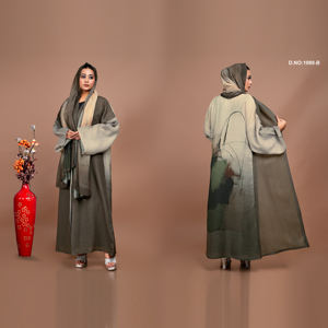 Premium Linen Full Length Modest <b>Abaya</b> for Women with Plus Size Option Evening Party Wear - Product Image 2