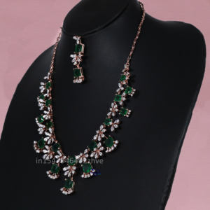 Gracefully Fashioned Necklace with Sparkling Lab Grown Diamond Embellished with Rose Gold and Gemstone Silver Jewelry - Product Image 3