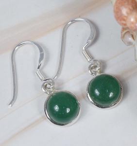 Green <b>Onyx</b> 925 Sterling Silver Gemstone <b>Earring</b> Elegant <b>Earring</b> Handmade Jewelry Round Shape <b>Earring</b> Gift for Christmas - Product Image 4