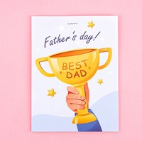 Carte de vœux de remise de diplôme « Meilleur Papa » faite à la main, créative, écologique, pop-up 3D moderne en papier découpé avec enveloppe et message