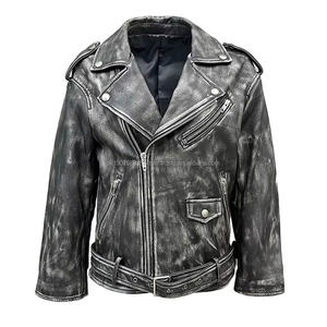 Veste en cuir de moto pour femme en peau de mouton véritable noire, vente en gros, hiver-printemps - Product Image 4